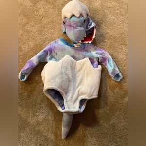 Pottery Barn Kids Pastel Rainbow Dinosaur Hooded Costume - Purple Blue White